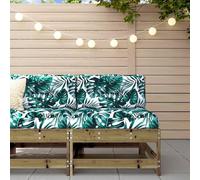 HANJIEFACAI Garden Sofa Set with Cushions, Pine Wood Impregnated Modular Patio Furniture, Outdoor Lounge Seating for Terrace, Weather Resistant Comfortable Design