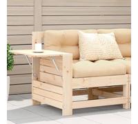 HANJIEFACAI Garden Sofa with Foldable Table, Solid Pine Wood Outdoor Bench for Patio Terrace, Modular Lounge Chair with Slat Design, Comfortable Backrest, Weather Resistant Furniture