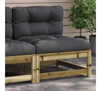HANJIEFACAI Outdoor Garden Sofa with Cushions, Armless Pine Wood Bench for Patio Terrace, Weather Resistant Impregnated Wood, Modular Design, Comfortable Seating 70x70cm