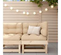 HANJIEFACAI Pine Wood Garden Corner Sofa, Modular Outdoor Patio Furniture with Slatted Design, Rustic Natural Wood Angolo Divano for Terrace, Maximum Load 110kg