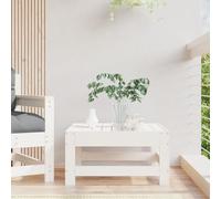 HANJIEFACAI Pine Wood Garden Footstool White Outdoor Patio Furniture with Slatted Design, Multifunctional Ottoman Bench for Relaxing, Max Load 110kg, Garden Terrace Balcony Decor