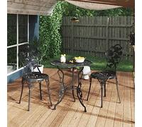 HANJIEFACAI Set da Bistrot 3 pz in Alluminio Pressofuso Nerosdraio da esterno sdraio da giardino sedie da esterno poltrone da giardinoAdatto a patii da giardino