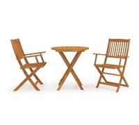 HANJIEFACAI Set da Pranzo da Giardino 3 pz Pieghevole in Massello di Acaciasdraio da giardino sedie da esterno poltrone da giardino sdraio da esternoAdatto a patii da giardino