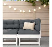 HANJIEFACAI White Pine Solid Wood Corner Sofa with Cushions for Garden Patio Terrace Outdoor Modular Furniture Comfortable Seating Experience Durable Frame Design
