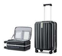 Hanke Bagaglio a mano in policarbonato rigido con ruote a 360° con apertura frontale, Nero , M (61x42.7x26.5cm 69L)