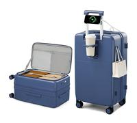 Hanke Bagaglio da viaggio espandibile con ruote, Blu Interstellare, Expandable 24 Inch