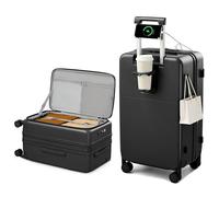 Hanke Bagaglio da viaggio espandibile con ruote, Nero corvino, Expandable 24 Inch