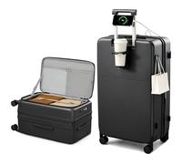 Hanke Bagaglio da viaggio espandibile con ruote, Nero corvino, Expandable 28 Inch
