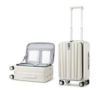 Hanke Cabina Valigia Apertura Frontale, Bianco avorio , Front Opening 20-inch, Bagaglio a mano