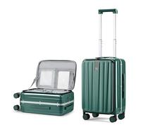 Hanke Cabina Valigia Apertura Frontale, Verde scuro, Front Opening 20-inch, Bagaglio a mano