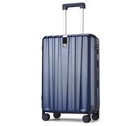 Hanke, Trolley per bagaglio a mano e da stiva con ruote e chiusura TSA, leggeri, in policarbonato rigido, da 35,56 cm, 40,64 cm, 50,8 cm, 61 cm e 73,66 cm, Blu scuro, Carry-On 20-Inch
