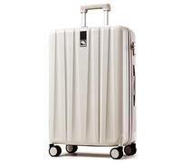 Hanke, Trolley per bagaglio a mano e da stiva con ruote e chiusura TSA, leggeri, in policarbonato rigido, da 35,56 cm, 40,64 cm, 50,8 cm, 61 cm e 73,66 cm, Bianco avorio., Underseat 14-Inch