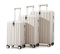 Hanke Valigia da cabina leggera da 20 pollici con ruote, Bianco avorio , 3 PCS Set（20"/24"/29"）, Bagaglio a mano