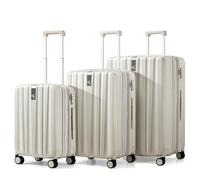 Hanke Valigia da cabina leggera da 20 pollici con ruote, Bianco avorio , Expandable 3 PCS Set（20"/24"/29"）, Bagaglio a mano