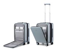 Hanke, Valigia rigida Grace con ruote, bagaglio a mano approvato dalle compagnie aeree, leggera, da 50 cm, con TSA, per viaggi di 2-3 giorni, brevi viaggi d'affari, Grigio, 20 Inch Expandable