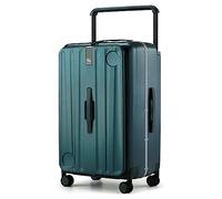 Hanke Valigie Multifunzione Apertura Frontale, Verde scuro, Checked 26 Inch, Bagaglio a mano