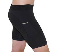 HANKER Leggings corti a compressione da uomo con tasche per la corsa, Nero , M Slim Corto