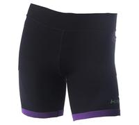 HANKER Leggings da corsa da uomo corti a compressione ferma collant corti da uomo sport trail con tasche, Nero , Medium corto