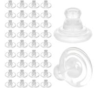 hankousi 100 pastiglie per orecchie di sicurezza, silicone ipoallergenico a forma di disco (trasparente)