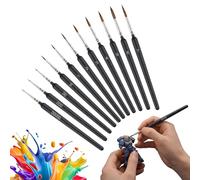 hankousi Set di 11 pennelli professionali per acquerelli, per pittura acrilica, olio, modellismo, nail art, progetti artigianali e lavori di pittura dettagliati