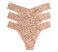Hanky Panky Daily Lace Original Rise Thong - Mutande Donna in Pizzo Elasticizzate, Set 3 Pz, Tanga Donna con Vita Alta - Slip Donna Cotone e Nylon, Lingerie per Completo Intimo Donna, Taglia Unica