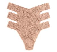 Hanky Panky Daily Lace Original Rise Thong - Mutande Donna in Pizzo Elasticizzate, Set 3 Pz, Tanga Donna con Vita Alta - Slip Donna Cotone e Nylon, Lingerie per Completo Intimo Donna, Taglia Unica