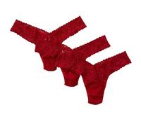 Hanky Panky Low Rise Thong - Mutande Donna in Pizzo Elasticizzate, Set 3 Pezzi, Tanga Donna Comodi e Colorati a Vita Bassa - Slip Donna Cotone e Nylon, Lingerie per Completo Intimo Donna, Tg Unica