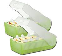 Hanlesi Han 997 schedario Croco DIN A7 Orizzontale con 5 Piastre di Supporto e 100 Carte transluzent-Grün / 2 BOXEN