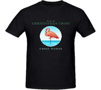 HANLINMY Christopher Cross Words Men Tee Shirts Black XL