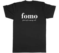 HANLINMY FOMO Fear of Missing out Mens Unisex T Shirt Tee Black XL
