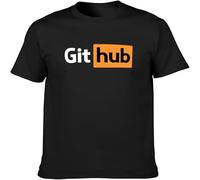 HANLINMY Github Style Casual Super Soft Concise Breathable T-Shirt Black XXL