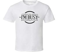 HANLINMY Graphic I' Busy Pretending To Work Funny Shirt Men's T-Shirt White M