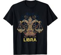 HANLINMY Limited Libra Zodiac Sign T Shirt Casual Graphic Tops Black S