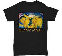 HANLINMY Little Yellow Horses By Franz Marc Men T-Shirt Black M
