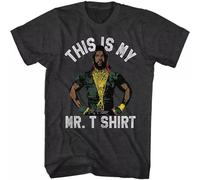 HANLINMY Men's Mr. T Im Funny Shirt Heather Charcoal Casual Graphic Tops Black 3XL