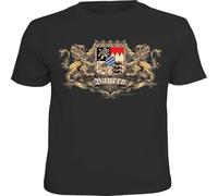 HANLINMY Men's T Shirt Lion' Coat of Arms Bavaria Fun Gift Black XL