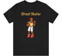 HANLINMY Streets of Rage 2 Skate Skater 90' Video Game Pixel Art Unisex T Shirt Black M
