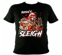 HANLINMY Terrifier Horror Movie Christmas T Shirt Art The Clown 2 Xmas Black M