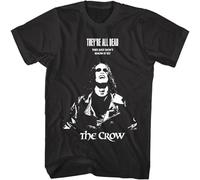 HANLINMY The Crow They're all Dead Men's T Shirt Horror Movie Eric Draven Fantasy Film Black S