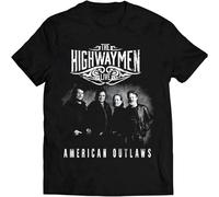 HANLINMY The Highwaymen Country Music T Shirt Casual Graphic Tops Black M