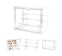 Hanlintk Vetrina acrilica a 3 strati con porta magnetica, pezzo in acrilico autoassemblabile per personaggi d'azione, miniature e oggetti da collezione, armadietto in plexiglass di alta qualità con