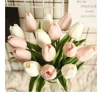hanlongyu - 20 tulipani artificiali per la decorazione della tavola, bouquet artificiali realistici, decorazione per matrimoni, feste, ufficio, cucina, casa