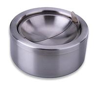 hanlongyu Posacenere da esterno con coperchio, vassoio per cenere in acciaio inox, antivento in metallo, per uso interno o esterno, posacenere da scrivania, ufficio, patio, decorazione per la casa