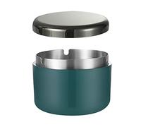 Hanlongyu, Posacenere per sigarette da esterno, con coperchio, in stile moderno, senza fumo, portacenere in plastica con rivestimento interno in acciaio inossidabile, casa, tavolo