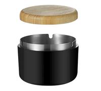 Hanlongyu, Posacenere per sigarette da esterno, con coperchio, in stile moderno, senza fumo, portacenere in plastica con rivestimento interno in acciaio inossidabile, casa, tavolo