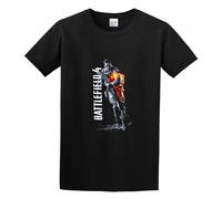 hanmeishi Battlefield 4 Bravo Men's T-Shirt Unisex Black Cotton Print Tee Shirts XL