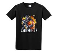 hanmeishi Battlefield 4 Men's T-Shirt Unisex Black Cotton Print Tee Shirts XL