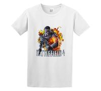 hanmeishi Battlefield 4 Men's T-Shirt Unisex White Cotton Print Tee Shirts L