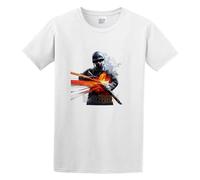 hanmeishi Battlefield Game Men's T-Shirt Unisex White Cotton Print Tee Shirts 3XL