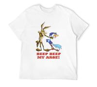 hanmeishi Beep Beep My Arse Men's T-Shirt Unisex White Cotton Print Tee Shirts S